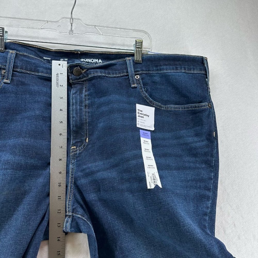 Sonoma Jeans Womens 48/30 The Everyday Skinny Dark Washed Stretch Denim Blue - Picture 13 of 14